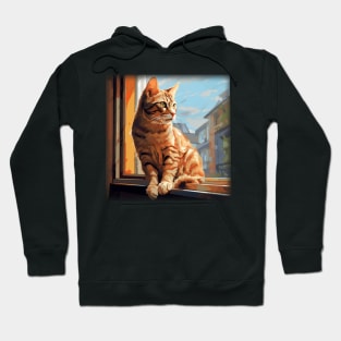 Orange Tabby In The Window Hoodie